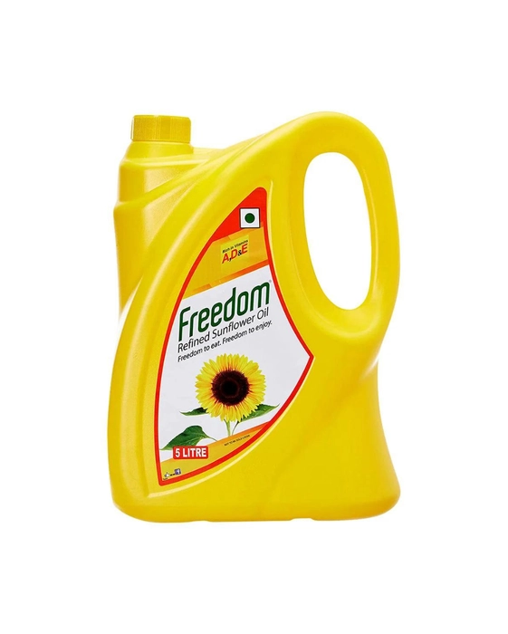 Freedom Refined Sunflower Oil 5 Litre+ free almond oil37/-free  ( MRP.1020/-)