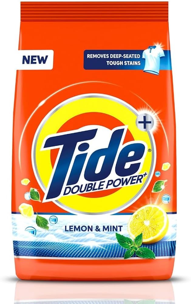 Tide Double Power Lemon & Mint Detergent Powder 1kg (MRP. 140/-)