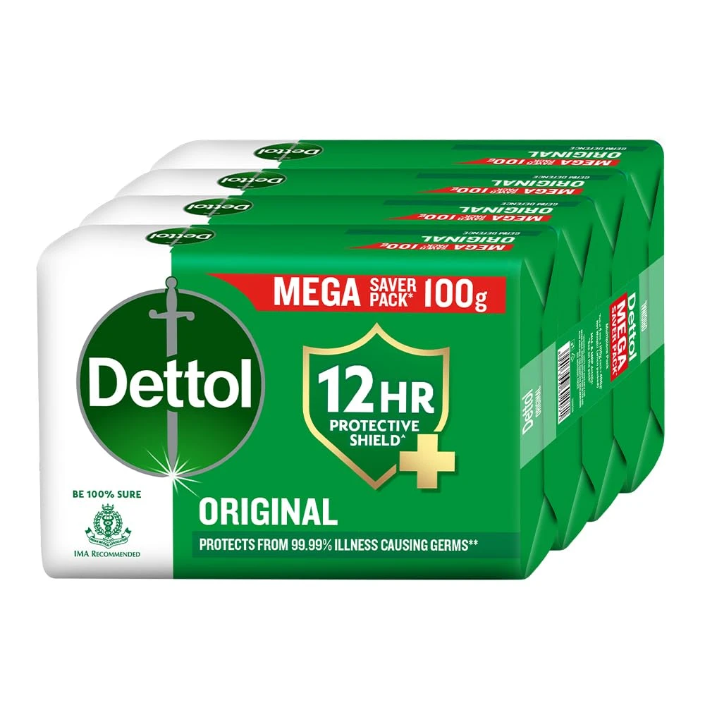 Dettol Original Bathing Soap Bar 100g (Pack of 4)(Mrp.156/-)