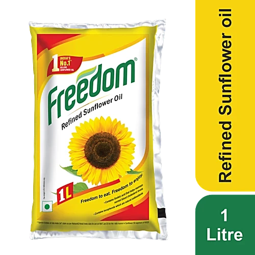 Freedom Refined Sunflower Oil Pouch (1 L) (PACK OF 16 )